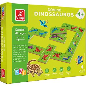 Dominó Dinossauros em Madeira 28 Peças