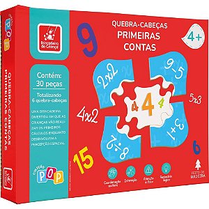 QUEBRA-CABEÇA Madeira Primeiras Contas 30 Peças