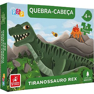 QUEBRA-CABEÇA de Madeira Tiranossauro REX 24 Peças