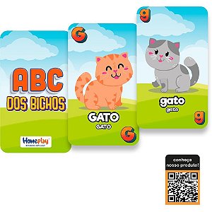 Jogo de Cartas ABC dos Animais - 4 Jogos em 1