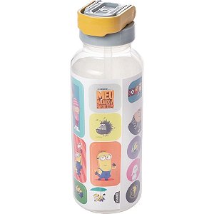 Garrafa Plástica Minions com Tampa Automática 600ML
