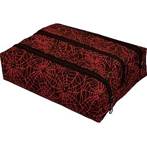Estojo Triplo ARANHA PRETO/VERMELHO Misto - Pacote com 2 Unidades