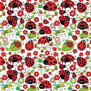 Papel de Presente Bobina Couchê 60CM Joaninhas MOD. 195 - 100M