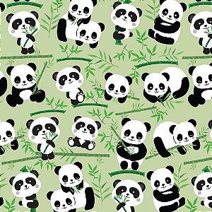 Papel de Presente Bobina Couché 60CM Modelo 196 Panda - 100 Metros