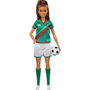 Barbie Profissões Boneca Futebol Uniforme Nº 16