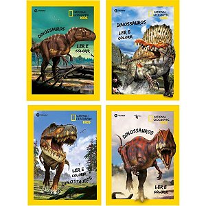 Livro Infantil para Colorir Dinossauros 27X20CM 8 Páginas - Pacote com 8