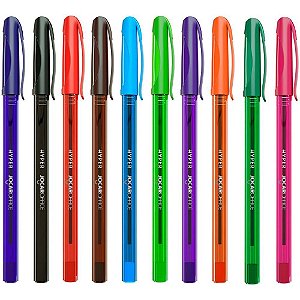 Caneta Esferográfica HYPER 1.0MM – 10 Cores, Blister