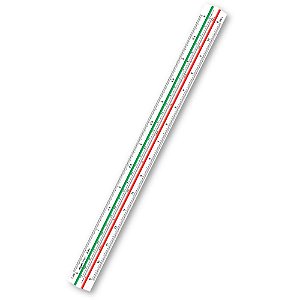 Escalímetro Triangular 30CM com 6 Escalas – Blister com 1 Unidade