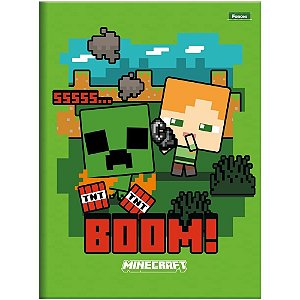 Caderno Brochurão Capa Dura Minecraft 80 Folhas Pacote  com 05