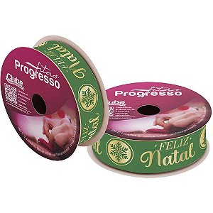 Fita de Cetim Natal Verde Feliz Natal 30MM X 10M