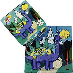QUEBRA-CABEÇA Cartonado Petit Dino 24 Peças - 14X14CM