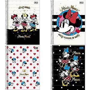 Caderno 10X1 Capa Dura Minnie 160 Folhas FIT Pacote  com 04