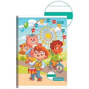 Caderno Brochura 1/4 Capa Dura Pauta Verde 40 Folhas Pacote com 20