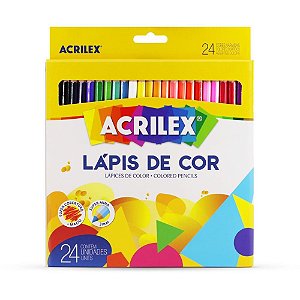 Lápis de COR Sextavado 24 Cores Pacote com 06