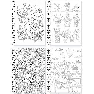 Caderno 01X1 Capa Dura Sua ARTE para Colorir 80 Folhas Pacote com 04