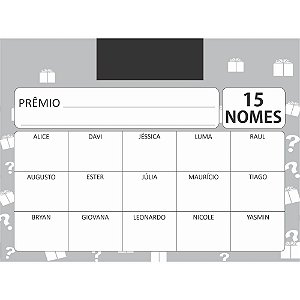 Cartela de Rifa com 15 Nomes Pacote com 50 Cartelas