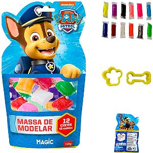 Massa para Modelar Criativa Patrulha Canina Chase 120G 12CORES e Molde