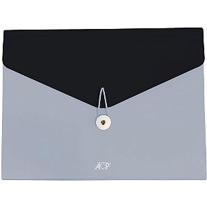 Pasta Sanfonada Plástica A4 CANDY 12 Divisões PRETO/PRATA