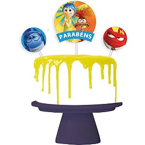 Topo de BOLO/DOCE Divertidamente com 3 Peças Pacote