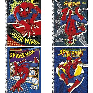 Caderno 01X1 Capa Dura SPIDER-MAN 80 Folhas FIT Pacote com 04