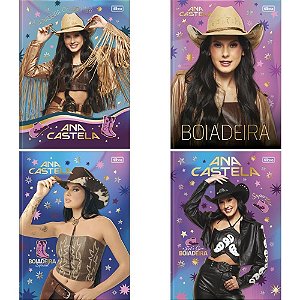 Caderno Brochurão Capa Dura ANA Castela 80 Folhas Pacote com  05