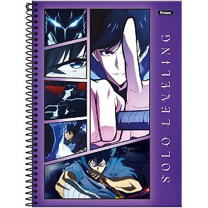 Caderno 10X1 Capa Dura Solo Leveling – 160 Folhas, Pacote com 4 Unidades