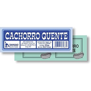 Impresso Talão Ficha Cachorro Quente 50X2 – Pacote com 10 Unidades