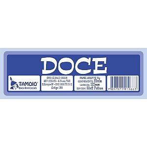 Impresso Talão Ficha Doce 50X2 53X152MM – Pacote com 10 Unidades