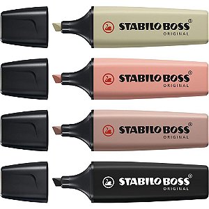 Caneta Marca Texto Stabilo BOSS 4 Cores com Estojo