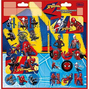 Adesivos Decorados SPIDER-MAN 100X208MM com 2 Folhas Pacote com 10 Unidades