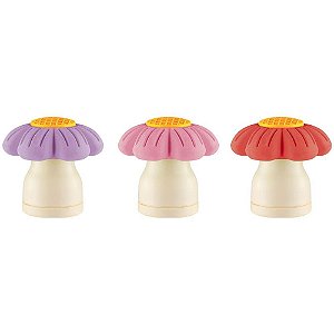 Borracha Colorida TRIS Floral com Apontador 3 Cores Sortidas Display com 12 Unidades