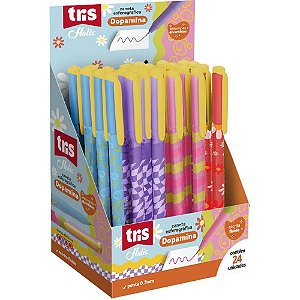 Caneta Esferográfica TRIS Dopamina 0.7MM 4 Cores Sortidas Display com 24 Unidades