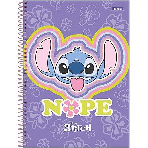 Caderno 15X1 Capa Dura STITCH 240 Folhas com Adesivos e Bolsa – Pacote com 2 Unidades