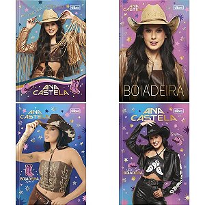 Caderno Brochura 1/4 Capa Dura ANA Castela 80 Folhas (pacote com 5)