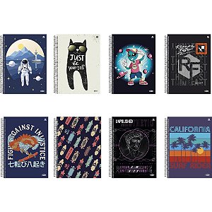 Caderno Universitário 12X1 Capa Dura BOM D+ Masculino 192 Folhas Pacote com 4
