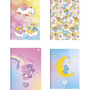 Caderno Brochurão Capa Dura Ursinhos Carinhosos 80 Folhas com Adesivos Pacote com 5
