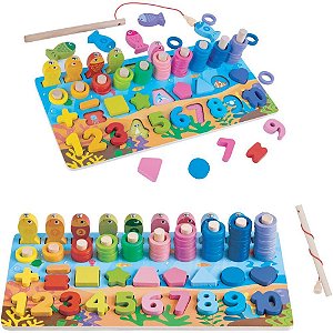 Brinquedo Pedagógico de Madeira Educaplay Somar e Brincar com 84 Peças