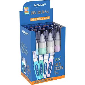 Caneta Corretiva 4ML Cores Sortidas Ponta Fina 1,6MM Caixa com 12