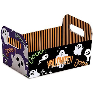 Cesta de Papel Halloween Caixote 25X18,5X9,5CM Pacote com 10 Unidades