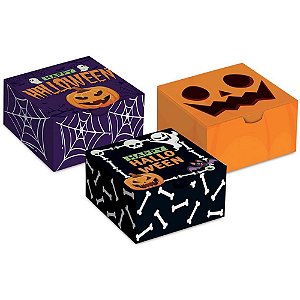 Embalagem para Doces Halloween Caixa 12X8X3,5CM para 6 Unidades Pacote com 10 Unidades