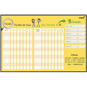 Quadro Planner Mural da Conquista KIDS 90X60CM Pacote com 2 Unidades
