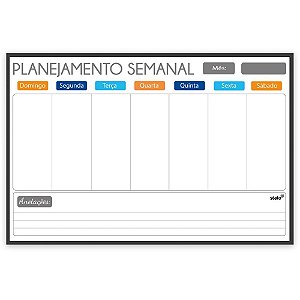 Quadro Planner Semanal LIGHT FIT 90X60CM Pacote com 2 Unidades Stalo