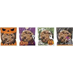 Saco Adesivado Halloween Treats 10X11+3CM ABA Pacote com 50 Unidades