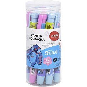 Borracha Caneta STITCH 4 Modelos Sortidos – Pote com 12 Unidades