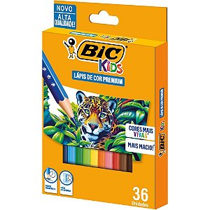 Lápis de COR Sextavado BIC KIDS Madeira 36 Cores – Pacote com 6 Conjuntos