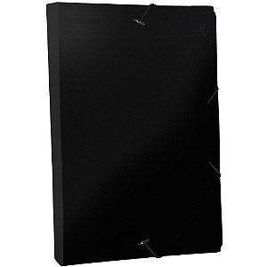 Pasta ABA Elástica Plástica Ofício 20MM Preta Pacote com 10 Unidades