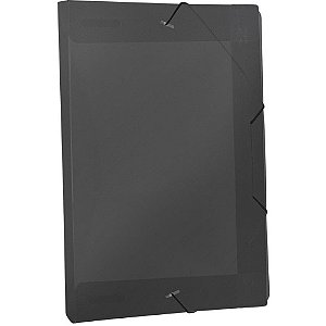 Pasta ABA Elástica Plástica Ofício 20MM Fumê - Pacote com 10 Unidades