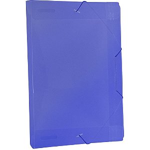 Pasta ABA Elástica Plástica Ofício Azul Pacote com 10 1