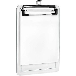 Prancheta Plástica A6 Cristal SLIP com 50 Folhas