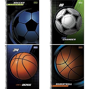 Caderno 10X1 Capa Dura Score 160 Folhas Connect - Pacote com 4 Unidades